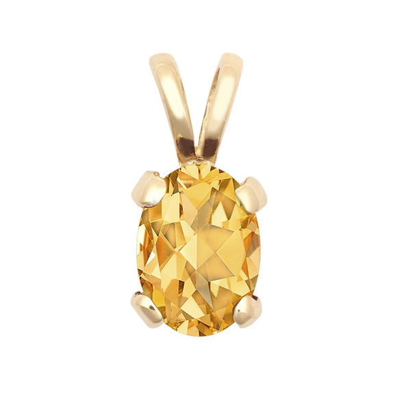 Necklace - 9ct Yellow Gold 7x5 Amethyst Pendant - by Hearts Forever Jewellers