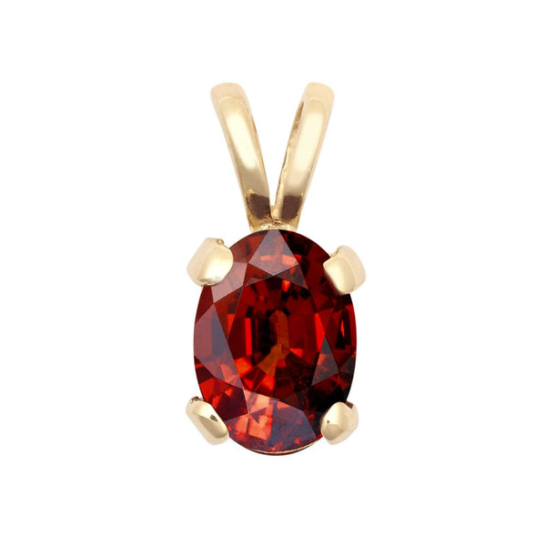 Necklace - 9ct Yellow Gold 7x5 Amethyst Pendant - by Hearts Forever Jewellers