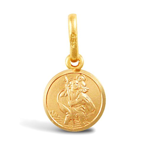 Necklace - 9ct Yellow Gold St Christopher Pendant - by Hearts Forever Jewellers