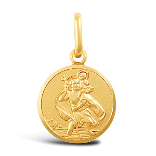 Necklace - 9ct Yellow Gold St Christopher Pendant - by Hearts Forever Jewellers