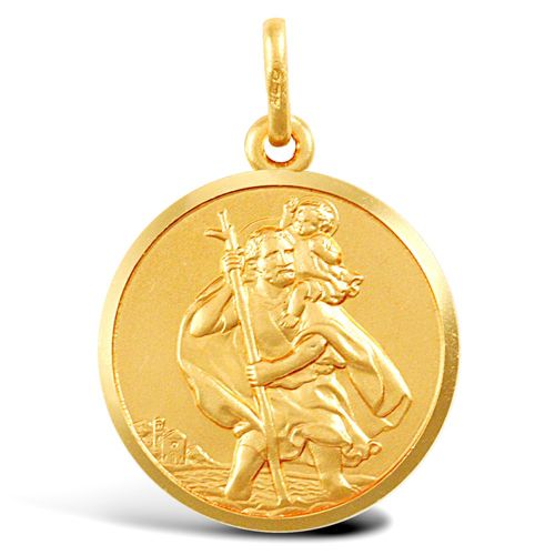 Necklace - 9ct Yellow Gold St Christopher Pendant - by Hearts Forever Jewellers