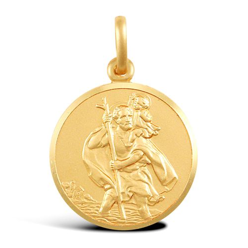 Necklace - 9ct Yellow Gold St Christopher Pendant - by Hearts Forever Jewellers