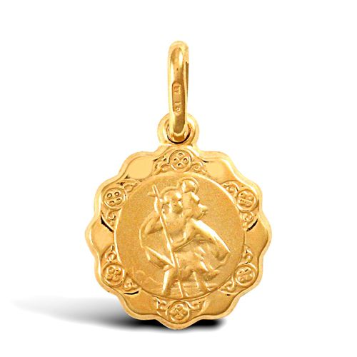 Necklace - 9ct Yellow Gold St Christopher Pendant - by Hearts Forever Jewellers