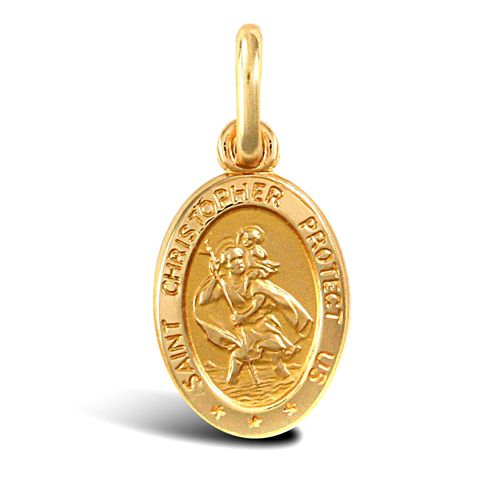 Necklace - 9ct Yellow Gold St Christopher Pendant - by Hearts Forever Jewellers