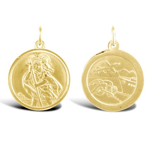 Necklace - 9ct Yellow Gold St Christopher Pendant - by Hearts Forever Jewellers