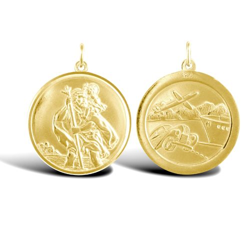 Necklace - 9ct Yellow Gold St Christopher Pendant - by Hearts Forever Jewellers