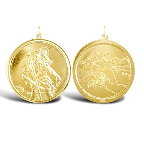 Necklace - 9ct Yellow Gold St Christopher Pendant - by Hearts Forever Jewellers
