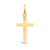 Necklace - 9ct Yellow Gold Plain Solid Cross - by Hearts Forever Jewellers