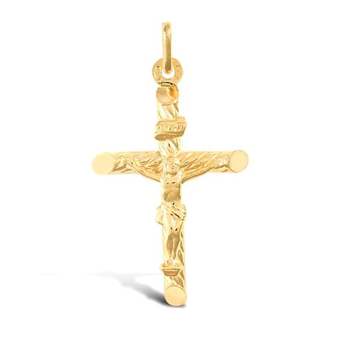 Necklace - 9ct Yellow Gold Crucifix - by Hearts Forever Jewellers