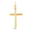 Necklace - 9ct Yellow Gold Plain Hollow Cross - by Hearts Forever Jewellers