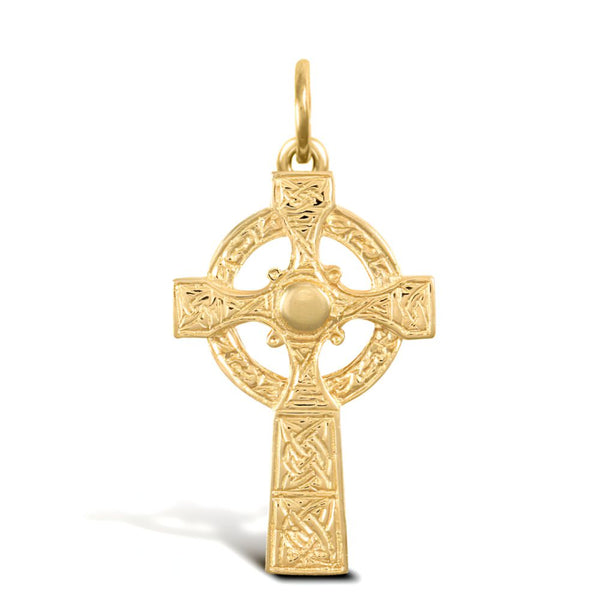 Necklace - 9ct Yellow Gold Celtic Cross - by Hearts Forever Jewellers