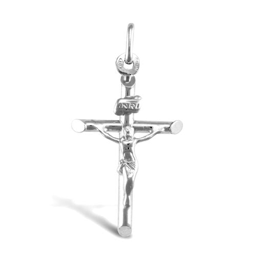 Necklace - 9ct White Gold Crucifix - by Hearts Forever Jewellers