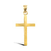 Necklace - 18ct Yellow Gold Plain Solid Cross - by Hearts Forever Jewellers