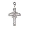 Cubic Zirconia Necklace - 9ct White Gold CZ Set Cross - by Hearts Forever Jewellers