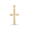 Cubic Zirconia Necklace - 9ct Yellow Gold Channel Set CZ Cross - by Hearts Forever Jewellers