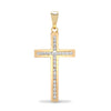 Cubic Zirconia Necklace - 9ct Yellow Gold Channel Set CZ Cross - by Hearts Forever Jewellers