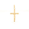 Necklace - 9ct Yellow Gold Square Tube Hollow Crucifix - by Hearts Forever Jewellers