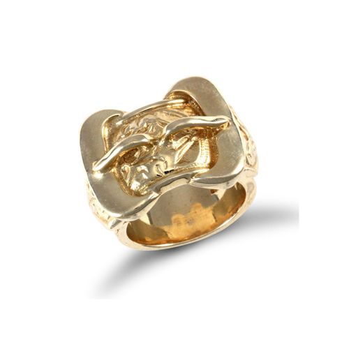 Ring - 9ct Yellow Gold Double Buckle Ring - by Hearts Forever Jewellers