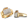 Cubic Zirconia Ring - 9ct Yellow Gold Cubic Zirconia Boxing Glove Ring - by Hearts Forever Jewellers