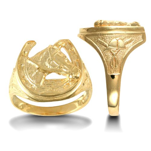 Ring - 9ct Yellow Gold Horse Shoe Ring - by Hearts Forever Jewellers