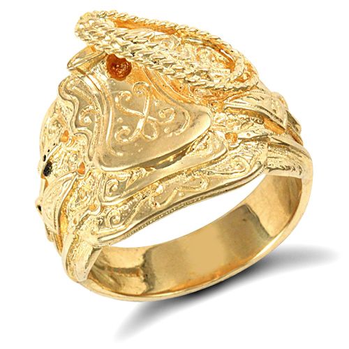 Ring - 9ct Yellow Gold Saddle Ring - by Hearts Forever Jewellers