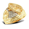 Cubic Zirconia Ring - 9ct Yellow Gold Cubic Zirconia Saddle Ring - by Hearts Forever Jewellers