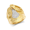 Cubic Zirconia Ring - 9ct Yellow 1oz CZ Set Saddle Ring - by Hearts Forever Jewellers