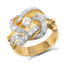 Cubic Zirconia Ring - 9ct Yellow Gold Cubic Zirconia Knot Ring - by Hearts Forever Jewellers