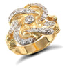 Cubic Zirconia Ring - 9ct Yellow Gold Cubic Zirconia Knot Ring - by Hearts Forever Jewellers