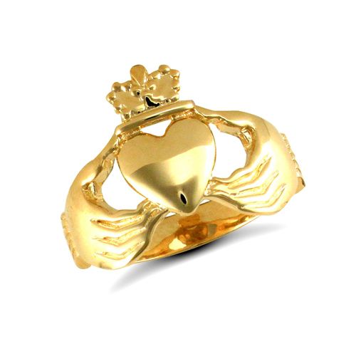 Ring - 9ct Yellow Gold Claddagh Ring - by Hearts Forever Jewellers