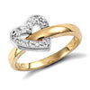 Cubic Zirconia Ring - 9ct Yellow Gold Cubic Zirconia Flip Over Heart Ring - by Hearts Forever Jewellers