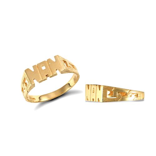 Ring - 9ct Yellow Gold Nan Id Ring - by Hearts Forever Jewellers