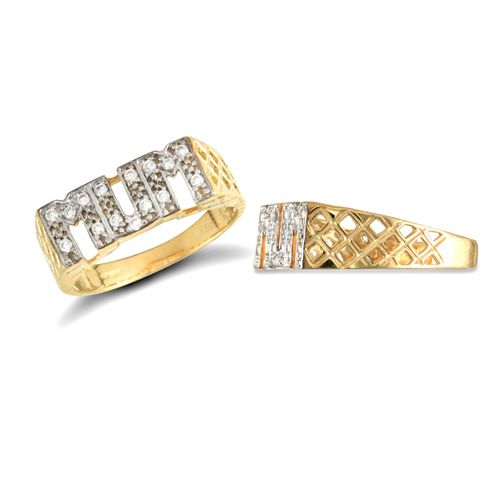 Cubic Zirconia Ring - 9ct Yellow Gold Cubic Zirconia Mum Ring - by Hearts Forever Jewellers