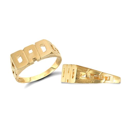 Ring - 9ct Yellow Gold Dad Id Ring - by Hearts Forever Jewellers