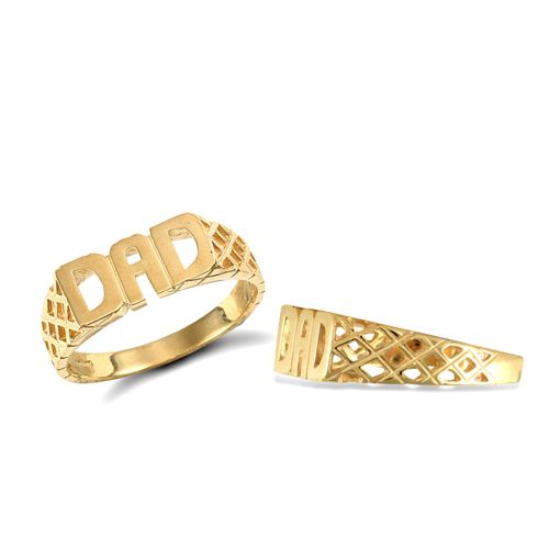 Ring - 9ct Yellow Gold Dad Ring - by Hearts Forever Jewellers