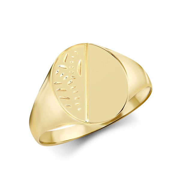 Ring - 9ct Yellow Gold Signet Ring - by Hearts Forever Jewellers