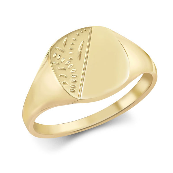 Ring - 9ct Yellow Gold Signet Ring - by Hearts Forever Jewellers
