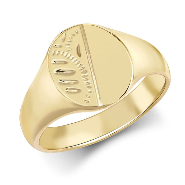 Ring - 9ct Yellow Gold Signet Ring - by Hearts Forever Jewellers