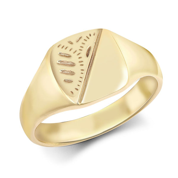 Ring - 9ct Yellow Gold Signet Ring - by Hearts Forever Jewellers