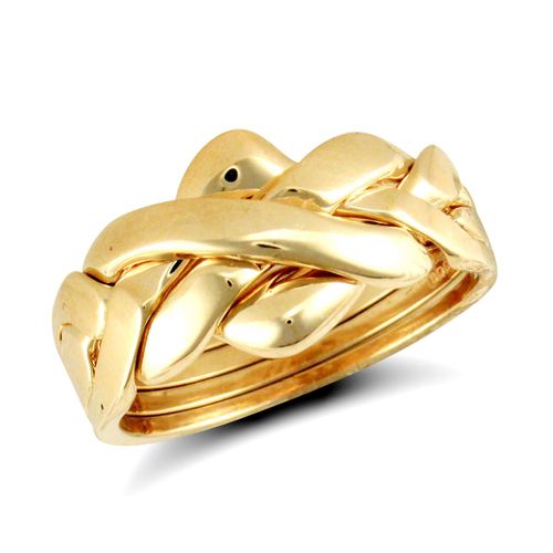 Ring - 9ct Yellow Gold 4 Piece Puzzle Ring - by Hearts Forever Jewellers
