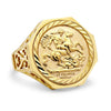 Ring - 9ct Yellow Gold Hexagonal St George Ring - by Hearts Forever Jewellers