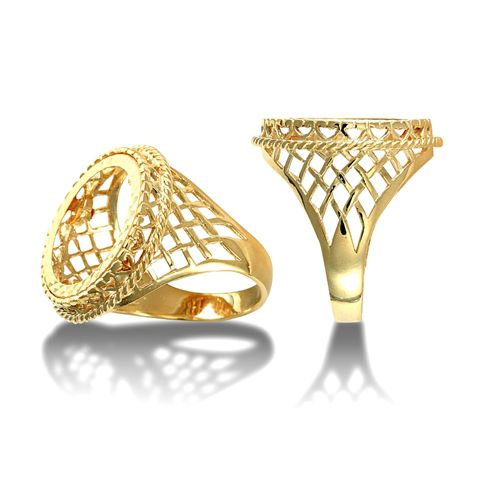 Ring - 9ct Yellow Gold Half Sovereign Ring - by Hearts Forever Jewellers
