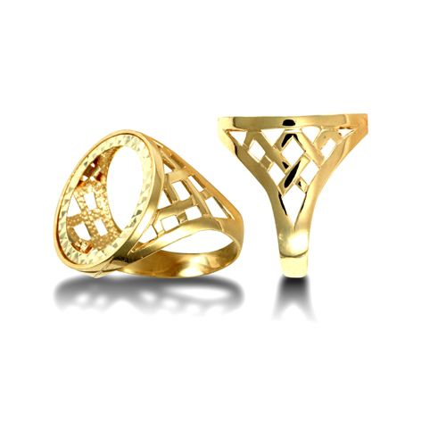 Ring - 9ct Yellow Gold Full Sovereign Ring - by Hearts Forever Jewellers