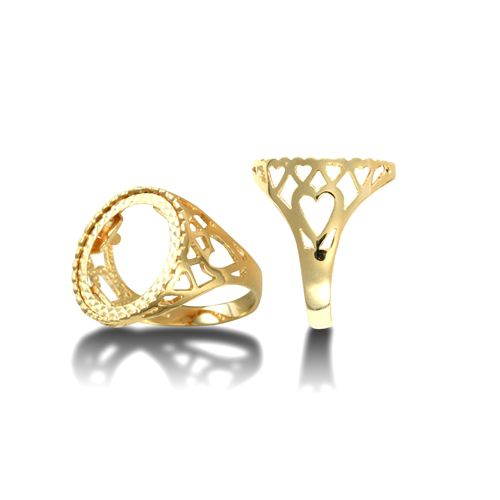 Ring - 9ct Yellow Gold Full Sovereign Ring - by Hearts Forever Jewellers