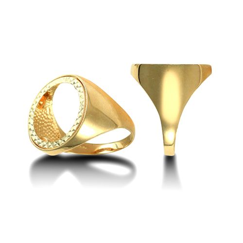 Ring - 9ct Yellow Gold Full Sovereign Ring - by Hearts Forever Jewellers