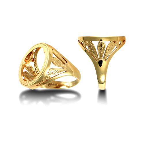 Ring - 9ct Yellow Gold Full Sovereign Ring - by Hearts Forever Jewellers