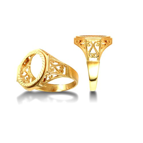 Ring - 9ct Yellow Gold Full Sovereign Ring - by Hearts Forever Jewellers