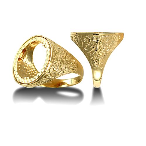 Ring - 9ct Yellow Gold Full Sovereign Ring - by Hearts Forever Jewellers