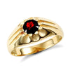 Ring - 9ct Yellow Gold Gents Garnet Ring - by Hearts Forever Jewellers