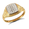 Cubic Zirconia Ring - 9ct Yellow Gold Gents Cubic Zirconia Ring - by Hearts Forever Jewellers